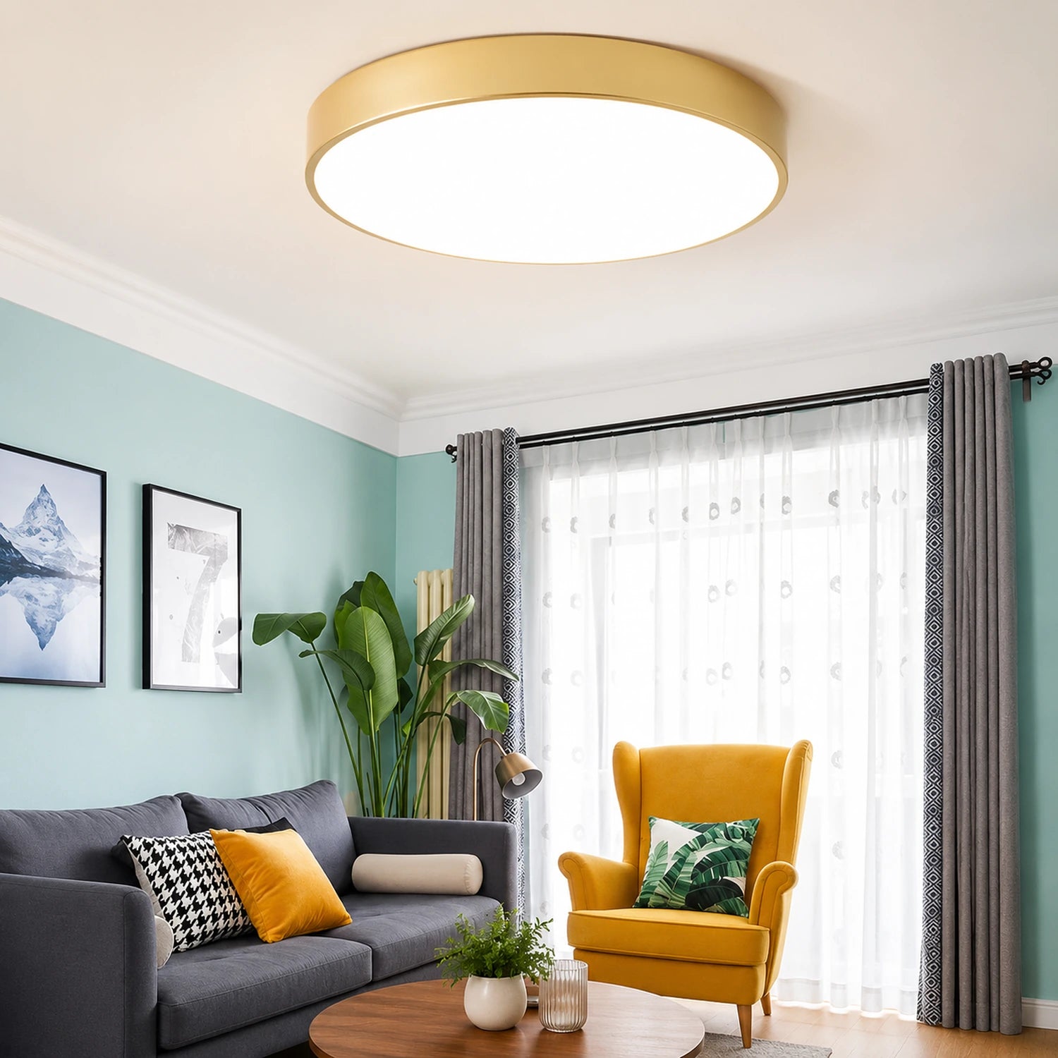 Modern Round LED Surface Light for Ceiling with Dimmable Options
