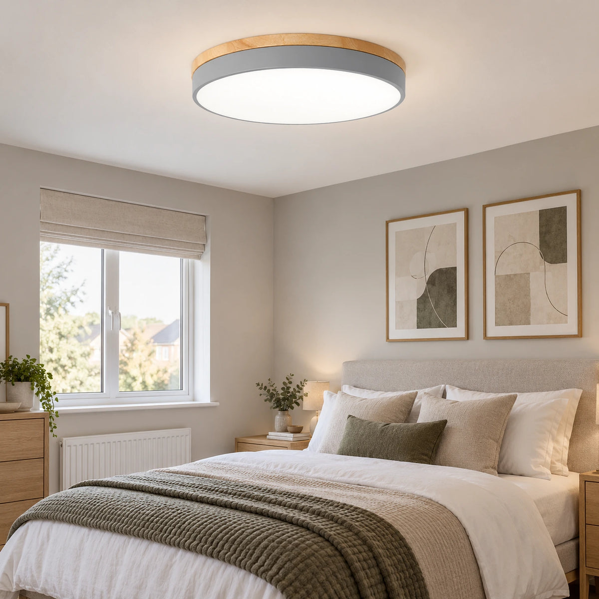 Wooden Flush Mount Ceiling Light