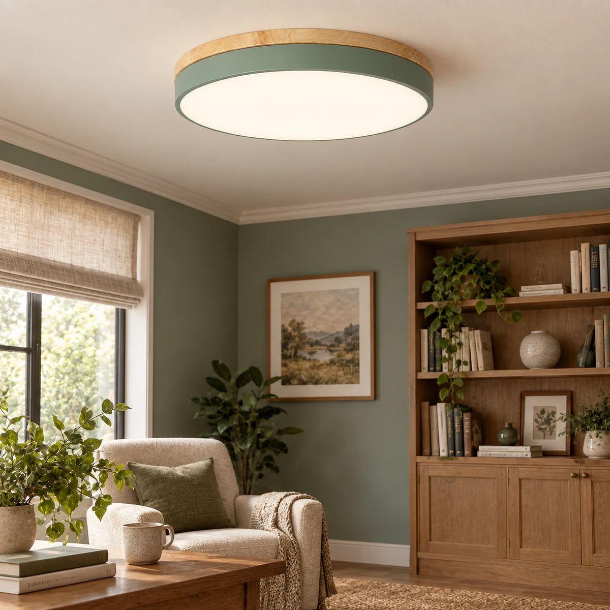 Wooden Flush Mount Ceiling Light