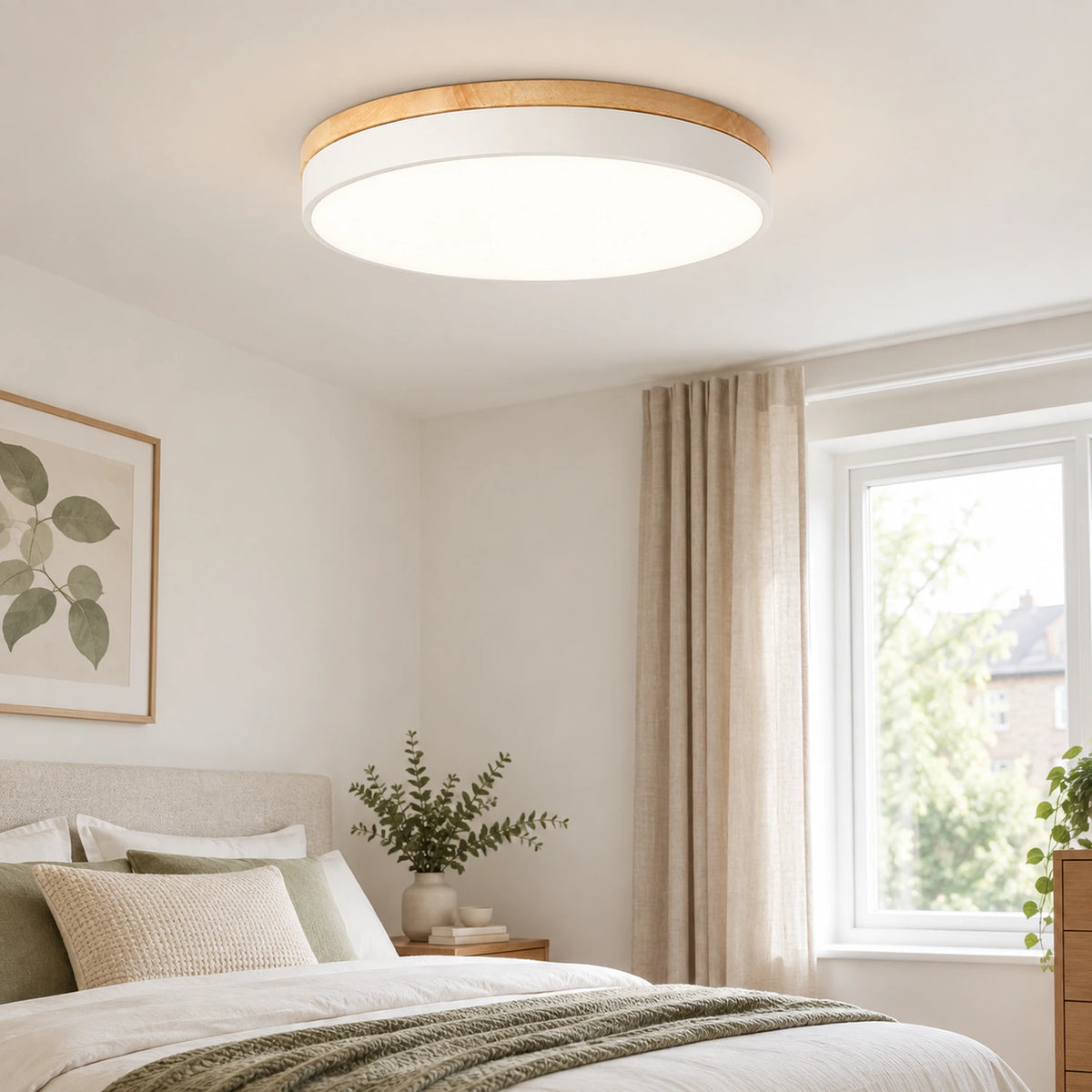 Wooden Flush Mount Ceiling Light