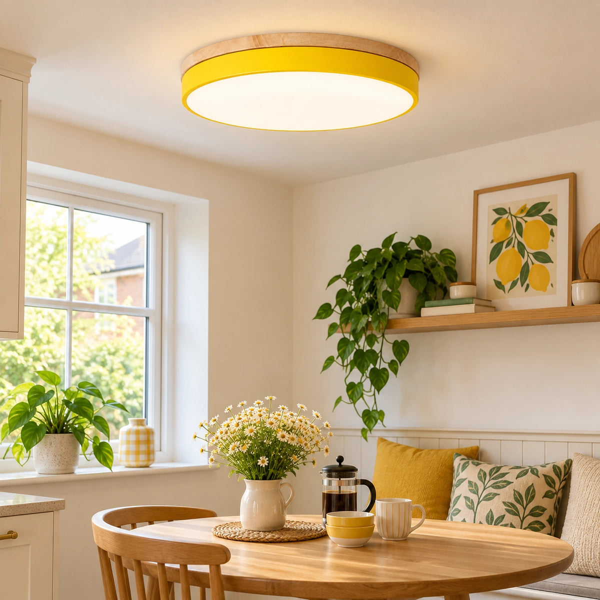 Wooden Flush Mount Ceiling Light