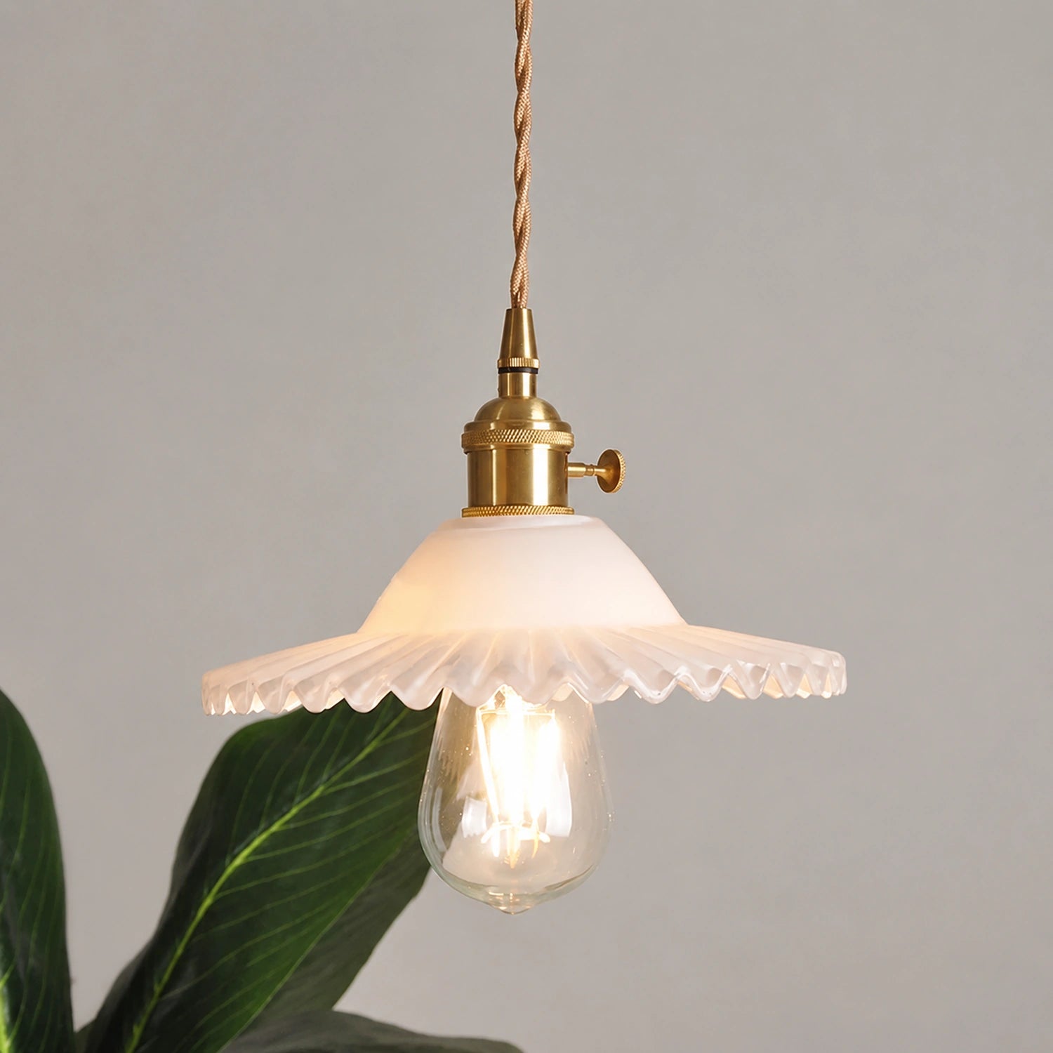 Clear Glass LED Pendant Light with Copper Finish