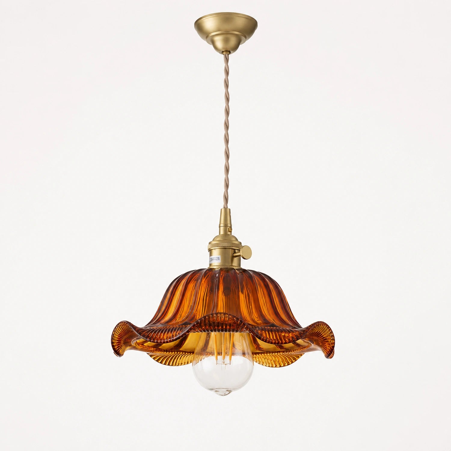 Clear Glass LED Pendant Light with Copper Finish