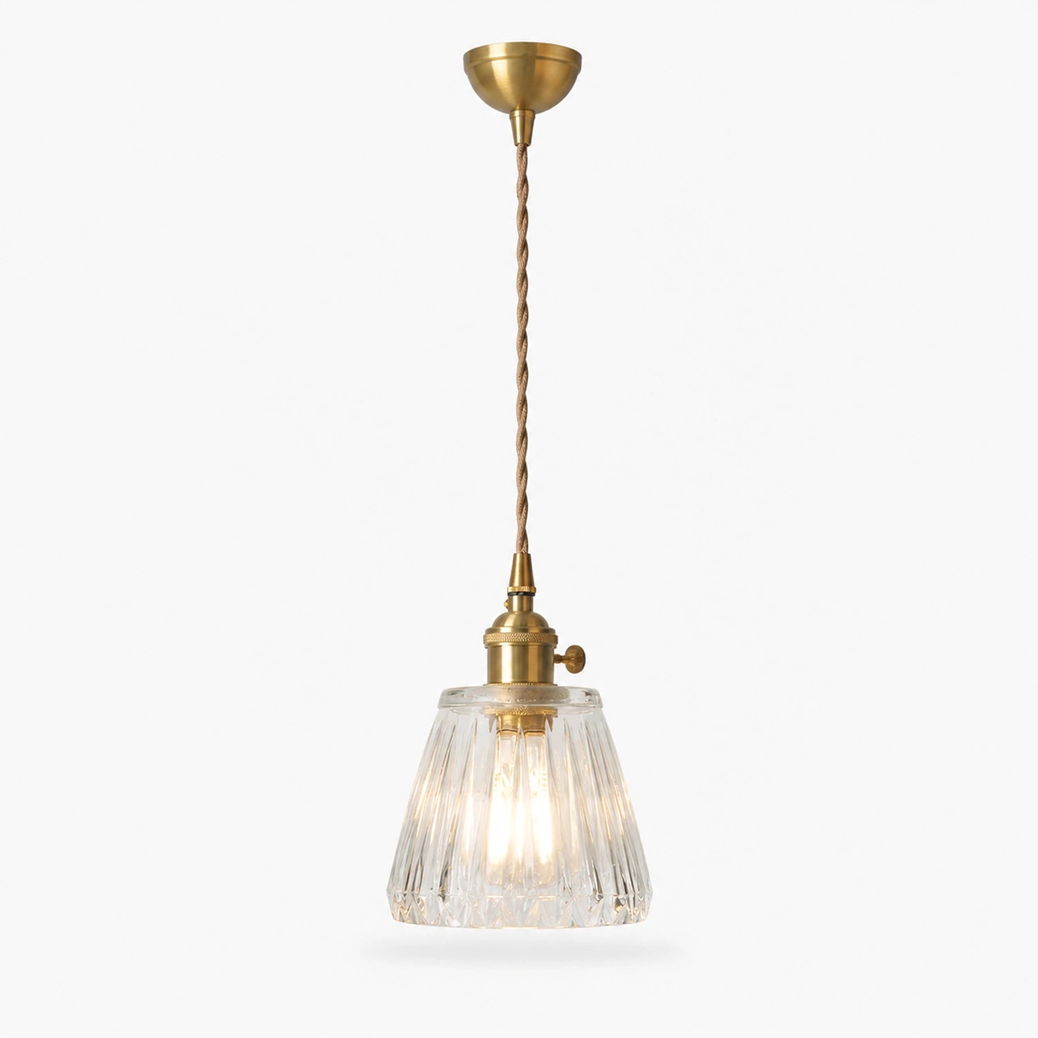 Clear Glass LED Pendant Light with Copper Finish