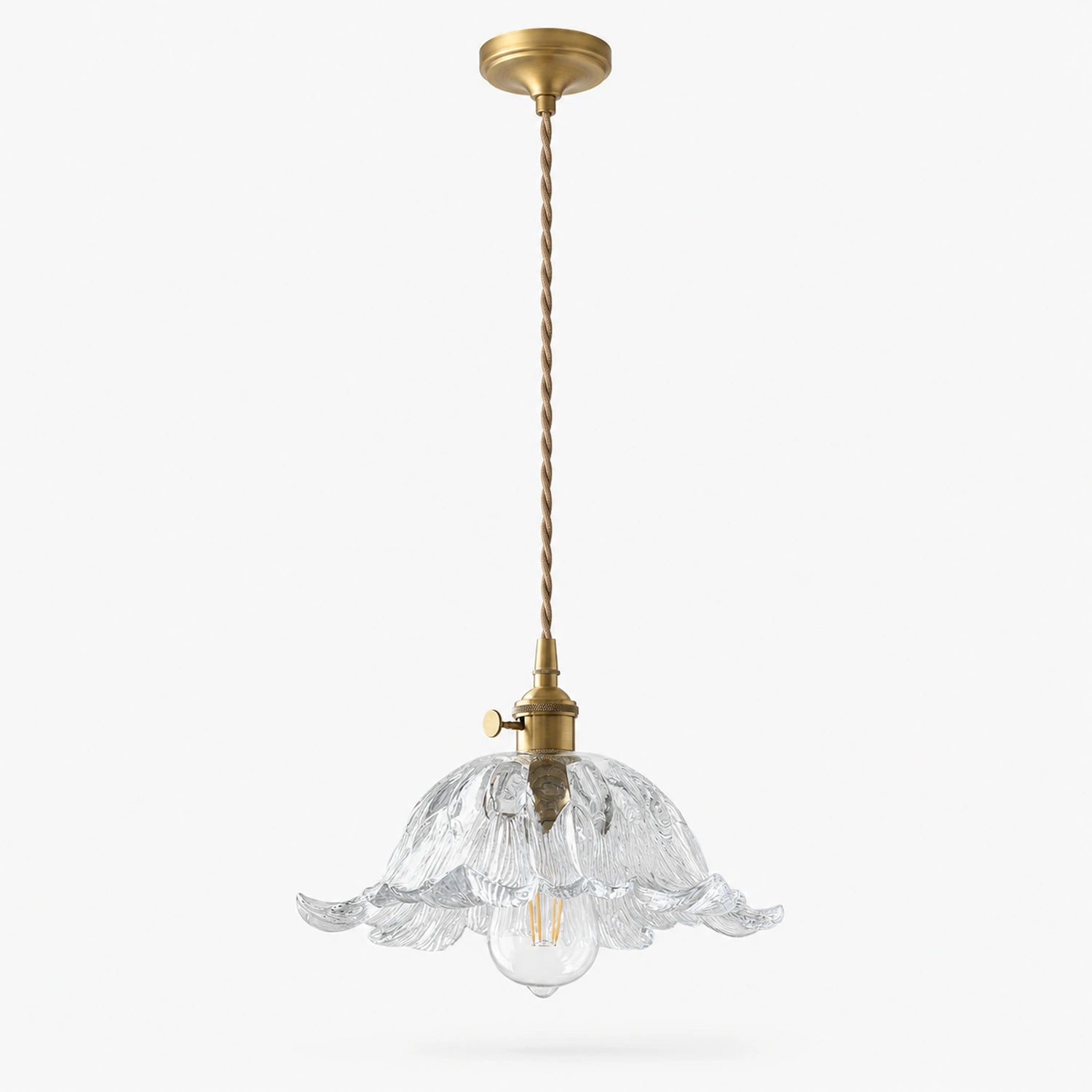 Clear Glass LED Pendant Light with Copper Finish