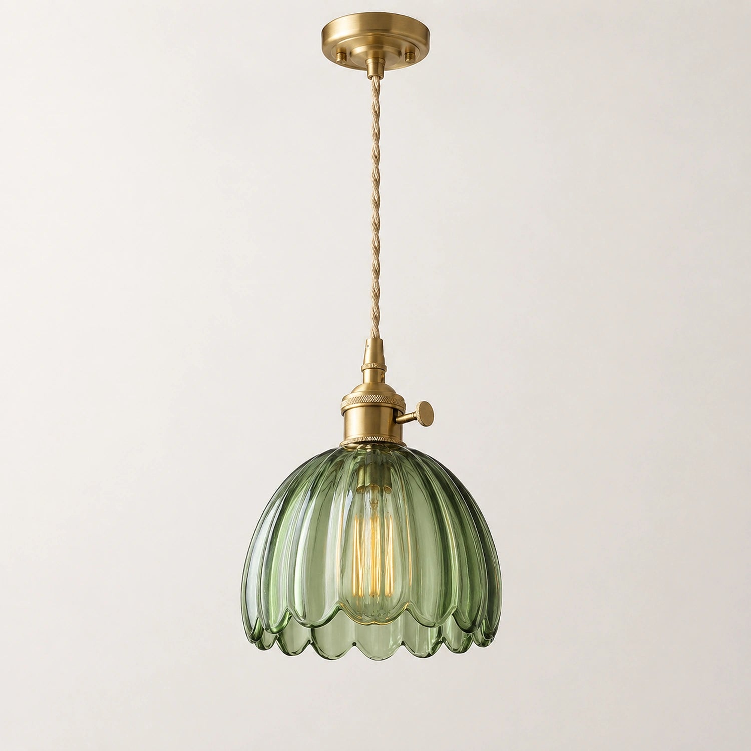 Clear Glass LED Pendant Light with Copper Finish