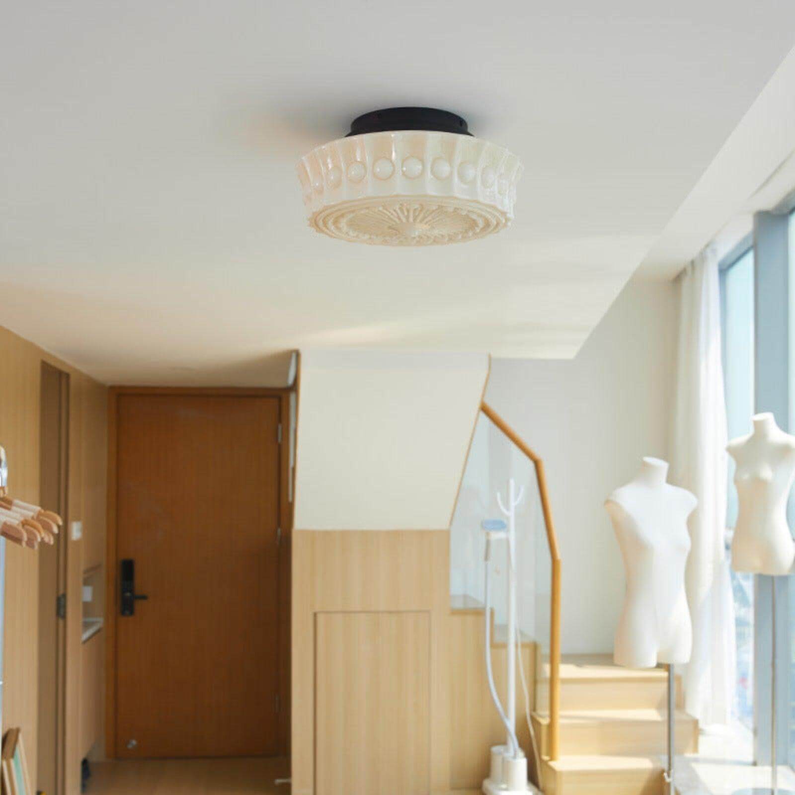 French Vintage Flushmount Ceiling Fixture