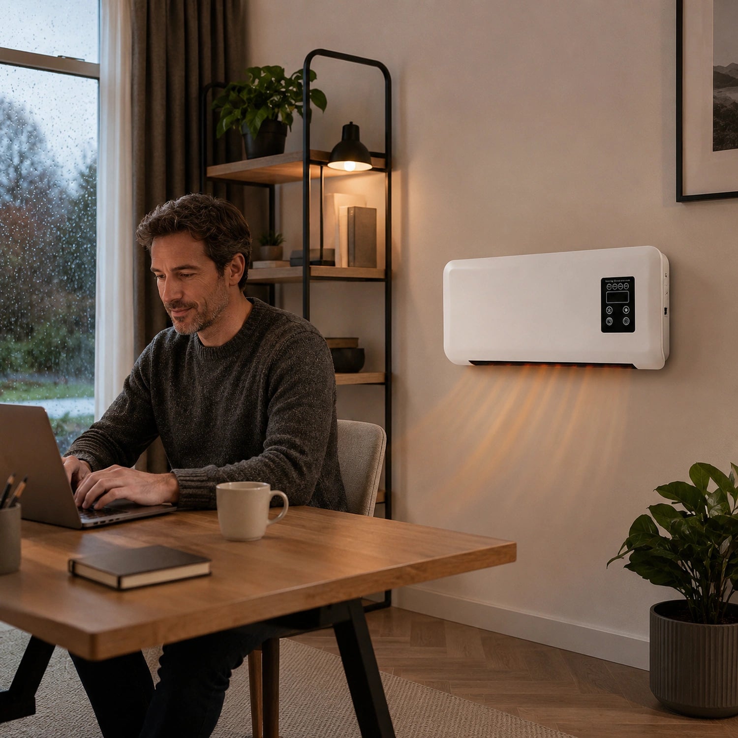 Wall-Mounted Heater and Fan with Remote Control