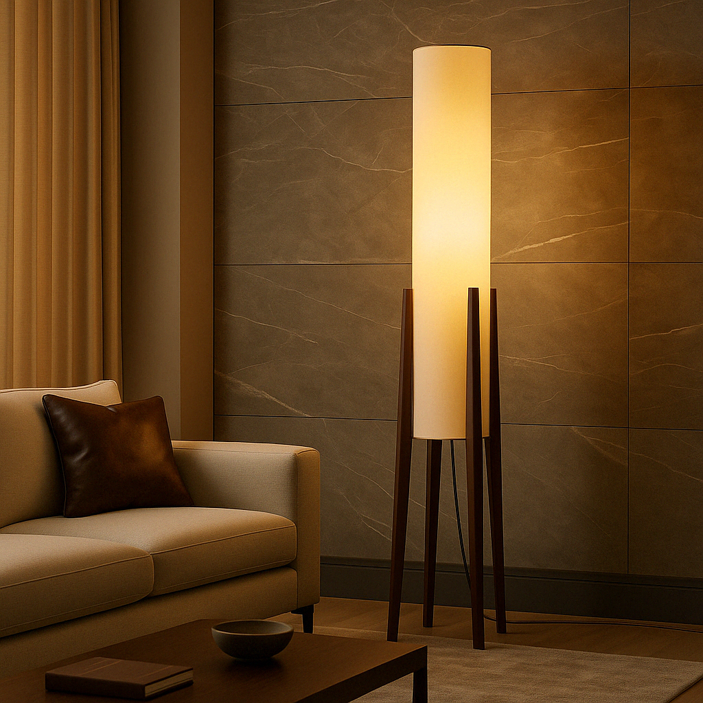Walnut Modern Floor Lamp