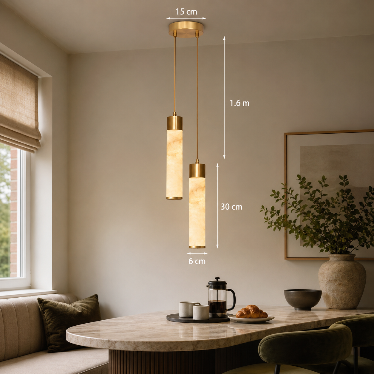 Retro Imitation Marble and Acrylic LED Pendant Light