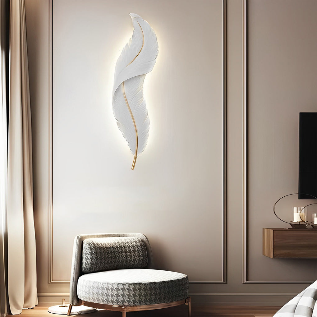Resin Feather LED Wall Light