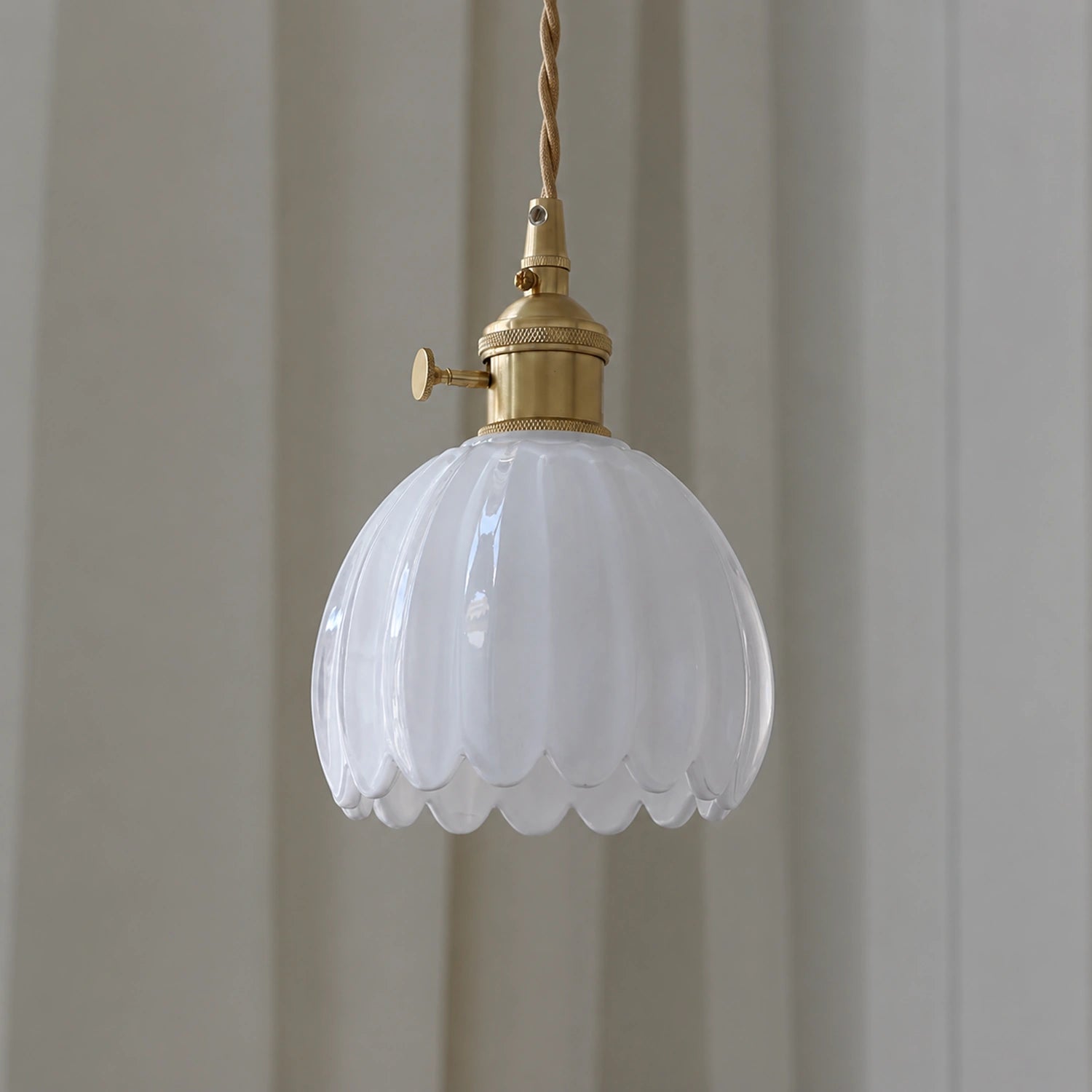 Clear Glass LED Pendant Light with Copper Finish