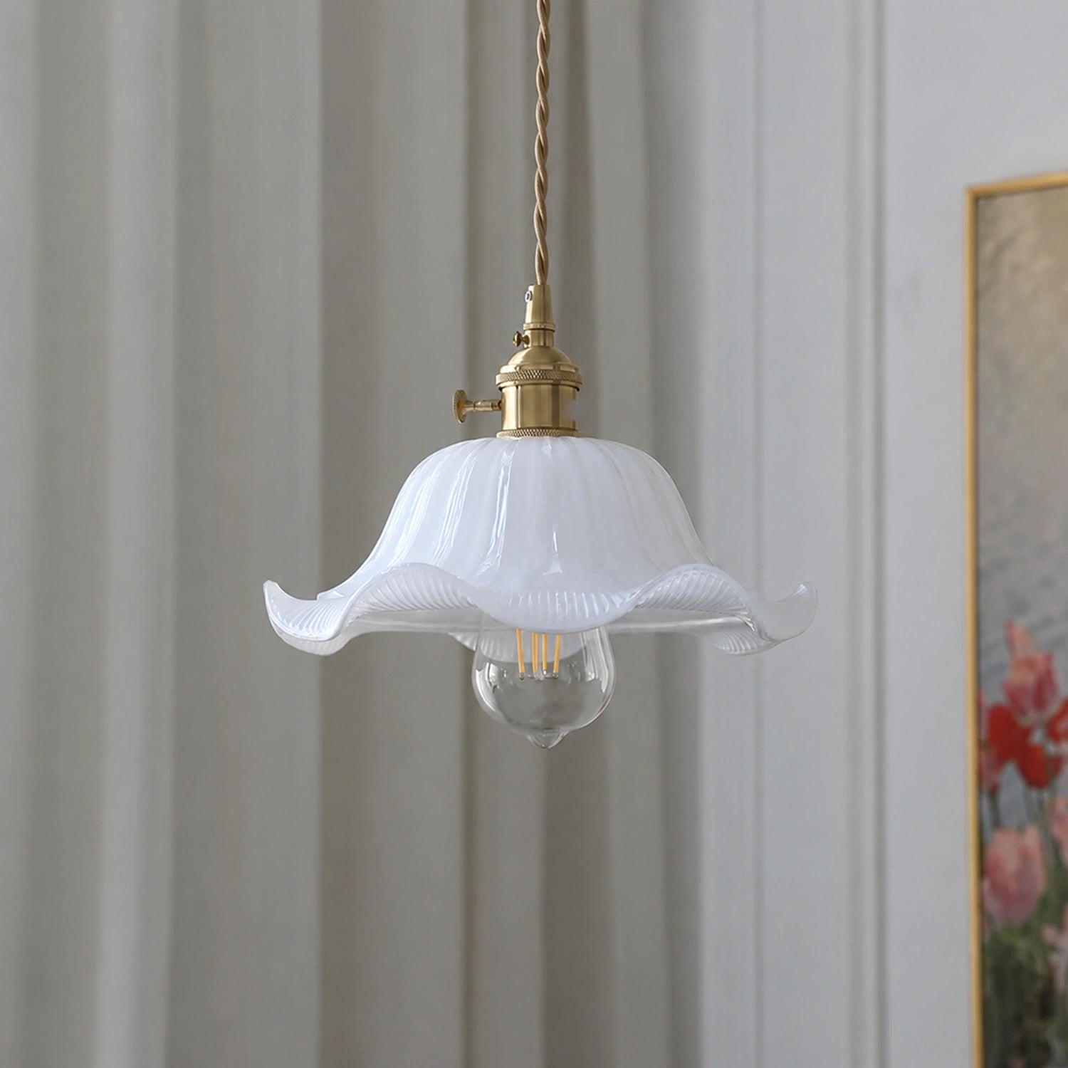 Clear Glass LED Pendant Light with Copper Finish