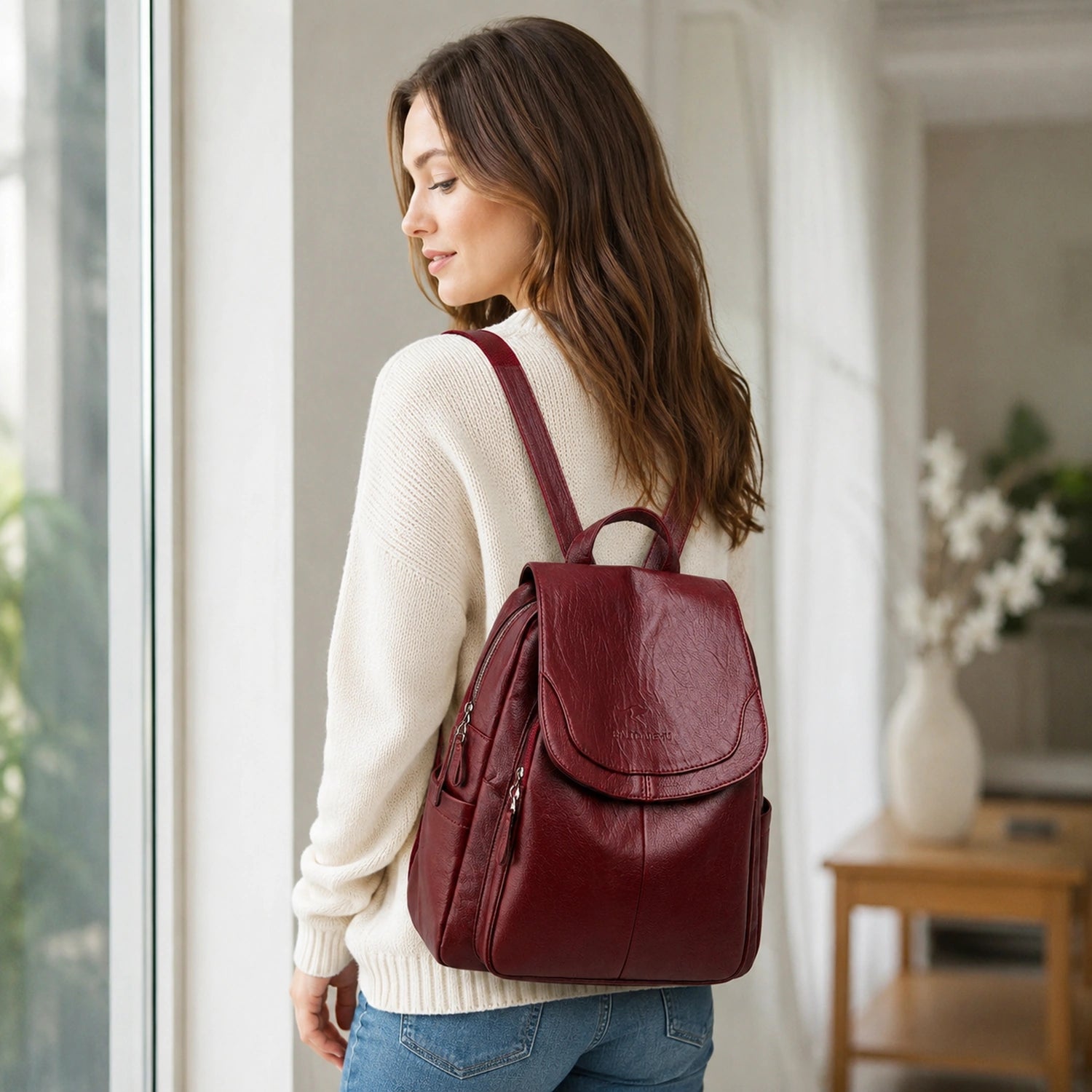 Women’s Soft Leather Backpack