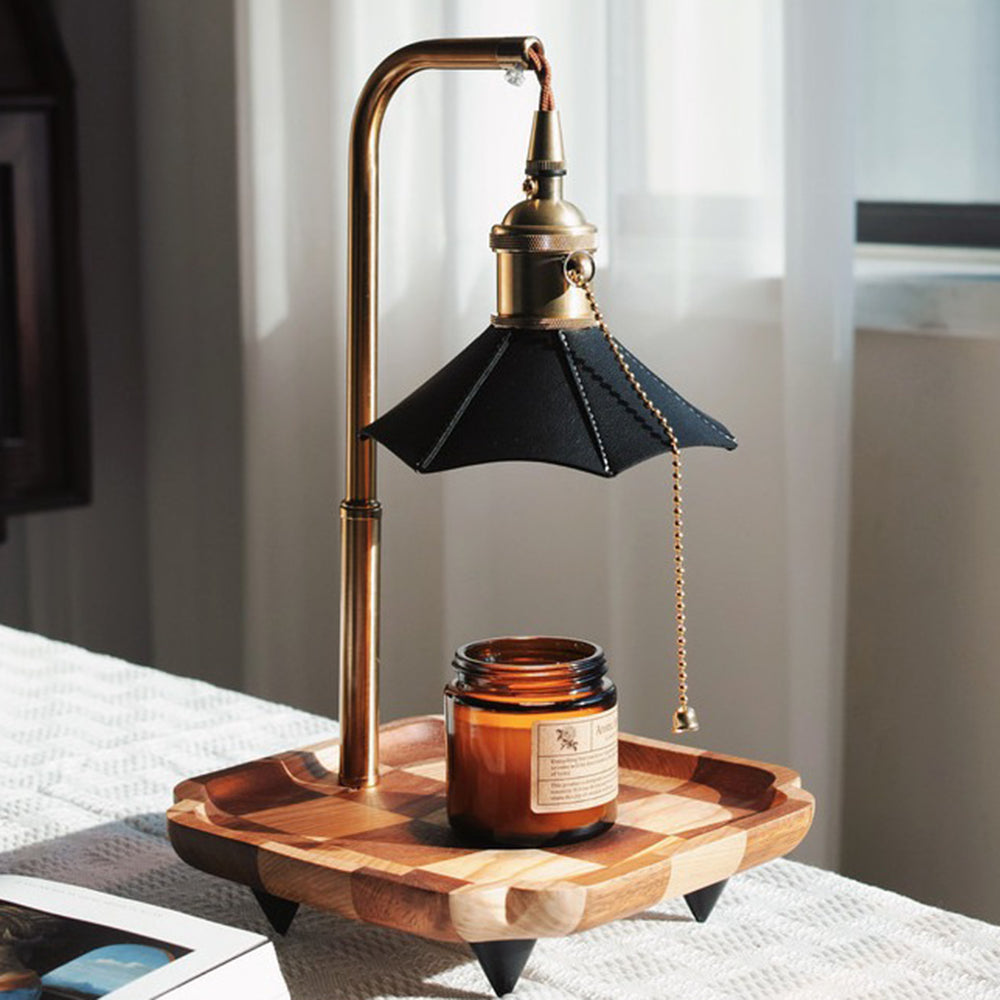Retro Wood warming candle lamp