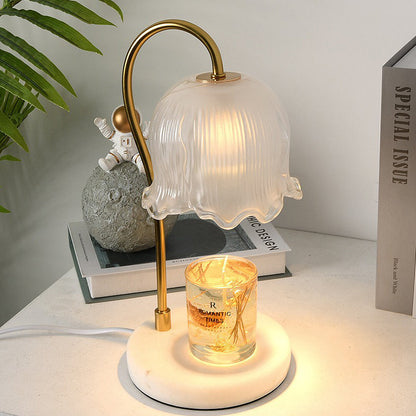 Modern Glass Flower Shape Warming Candle Lamp