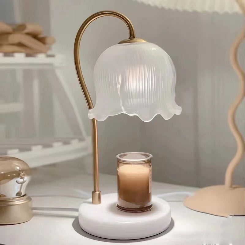 Modern Glass Flower Shape Warming Candle Lamp