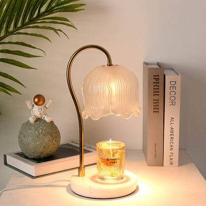 Modern Glass Flower Shape Warming Candle Lamp