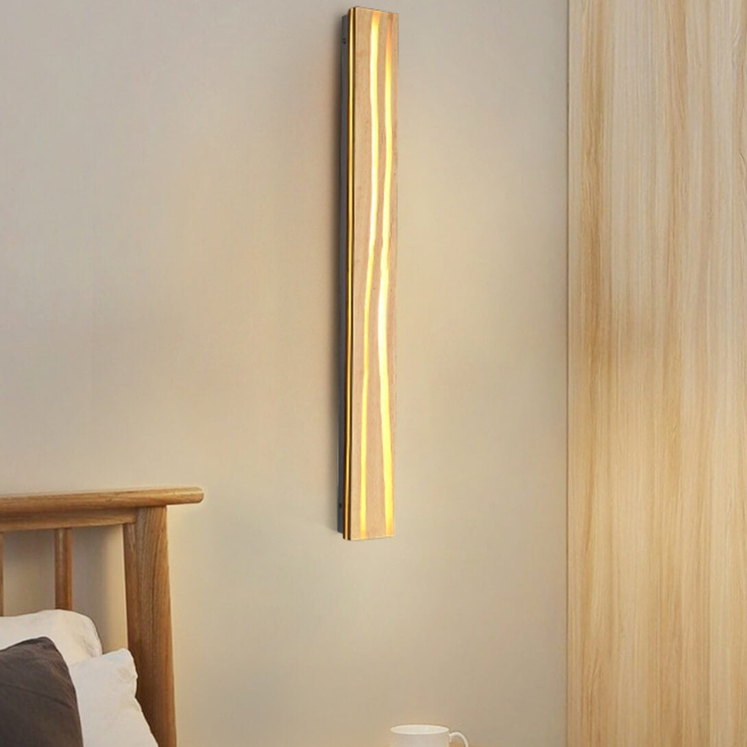 Modern Japanese Led Solid Wood Minimalist Bathroom Wall Sconce