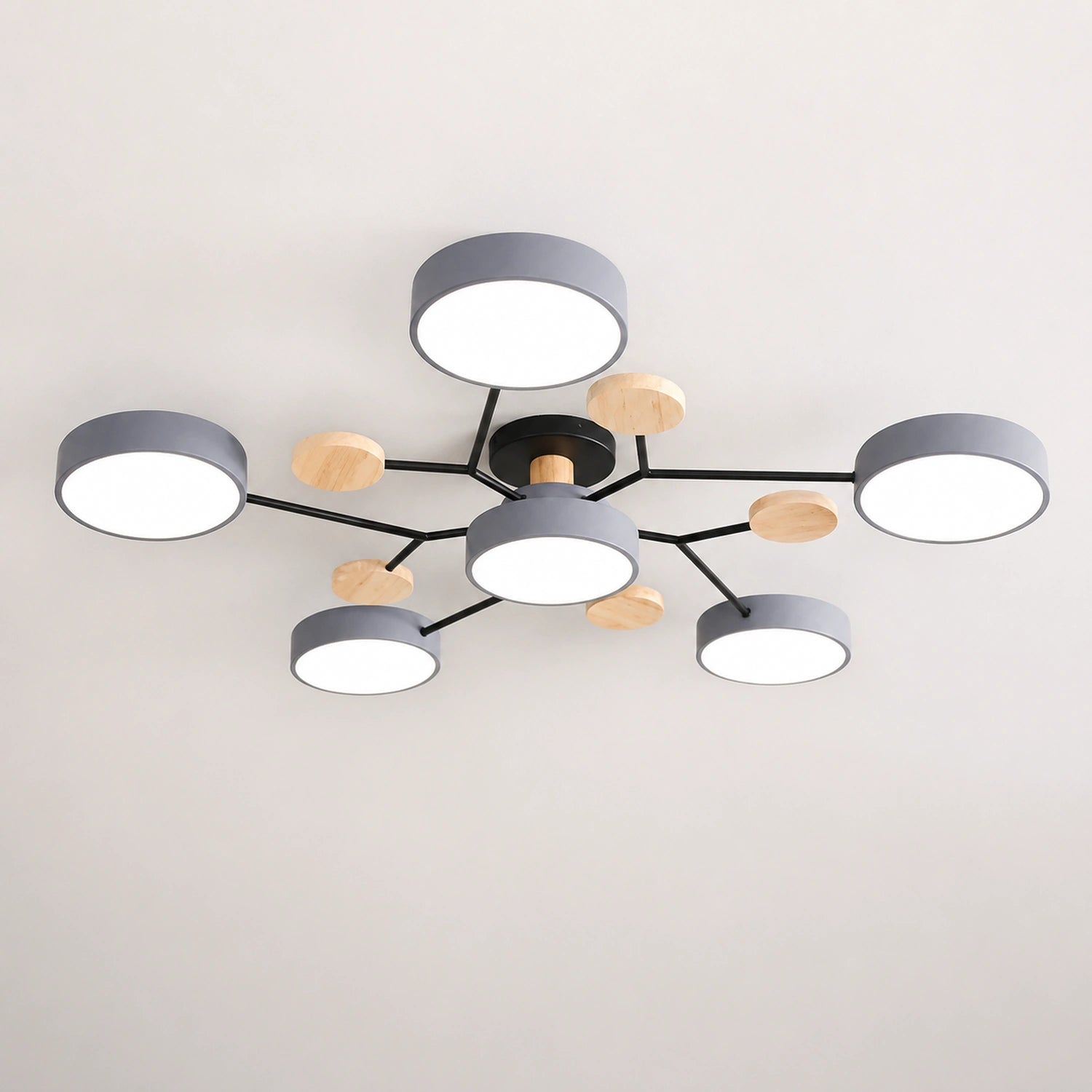 Modern Wood Round LED Ceiling Light
