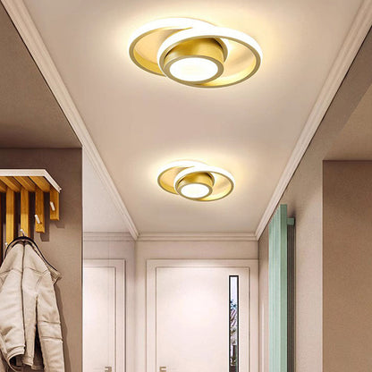 Modern Minimalist Double Ring Halo Contemporary Ceiling Light Fixture