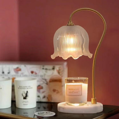 Modern Glass Flower Shape Warming Candle Lamp