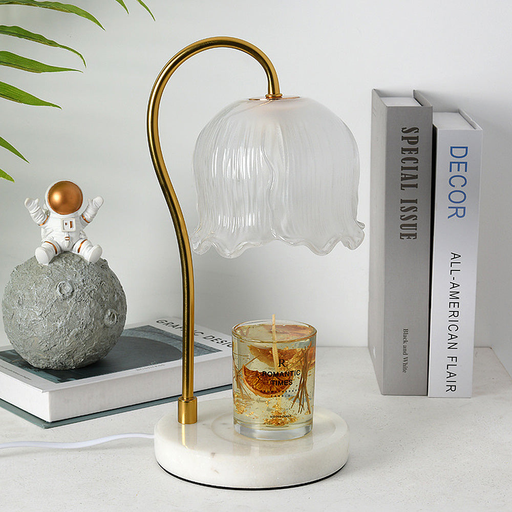 Modern Glass Flower Shape Warming Candle Lamp