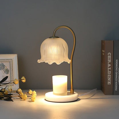 Modern Glass Flower Shape Warming Candle Lamp