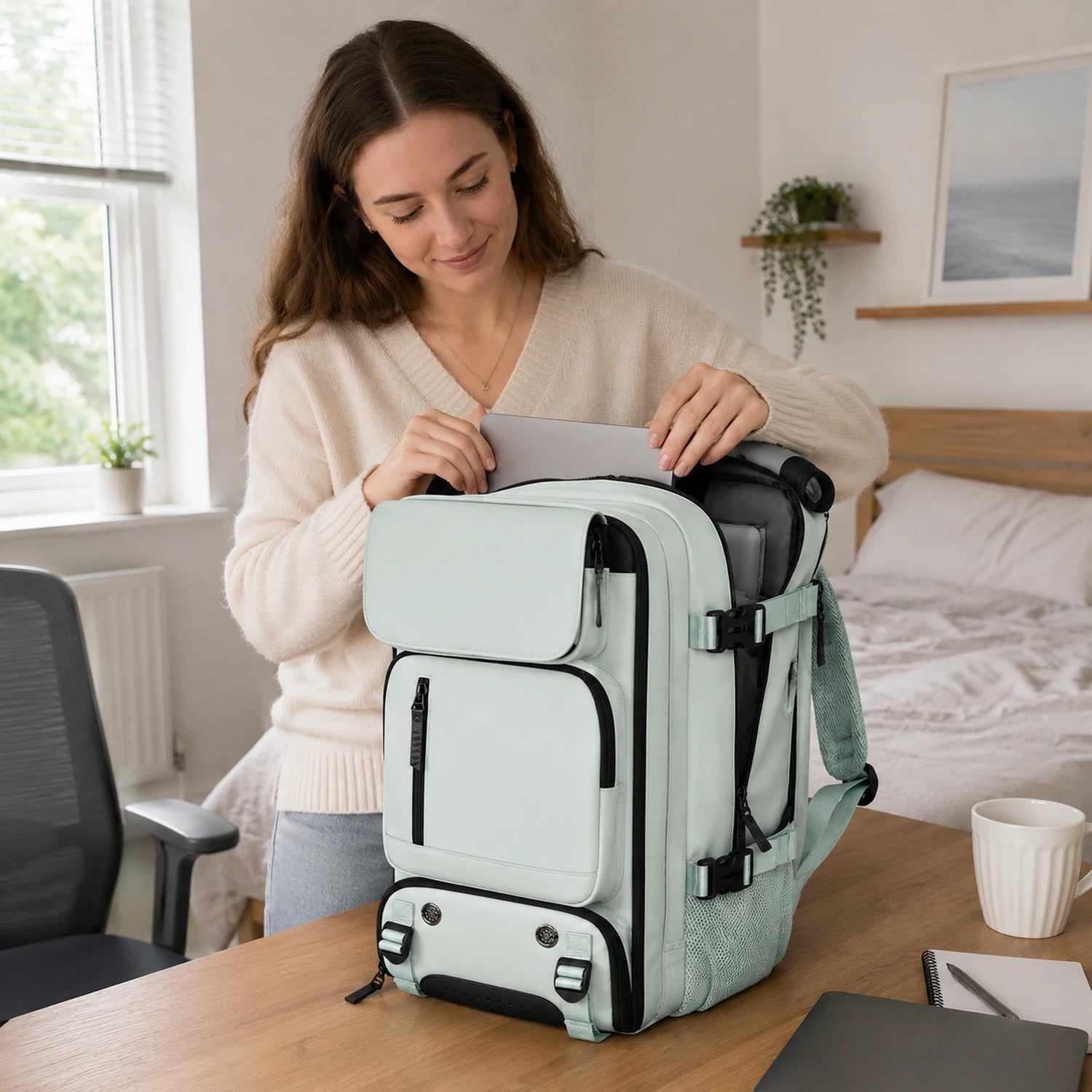 Large Travel Backpack with USB Charging & Shoe Compartment