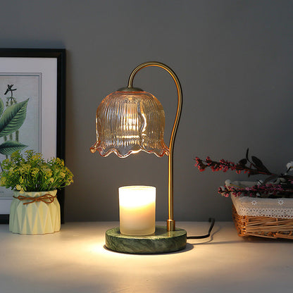 Modern Glass Flower Shape Warming Candle Lamp