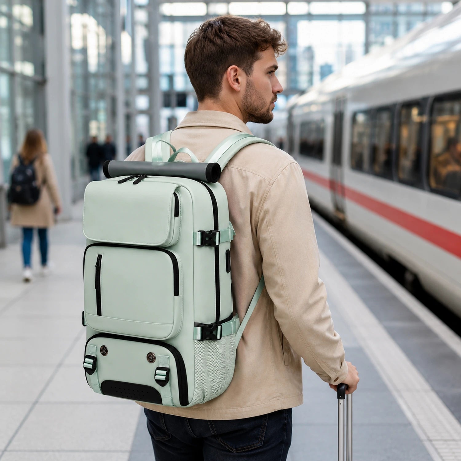 Large Travel Backpack with USB Charging & Shoe Compartment