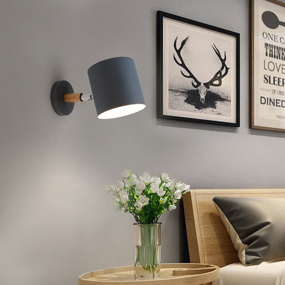 Nordic Adjustable Metal And Wood Modern Wall Light