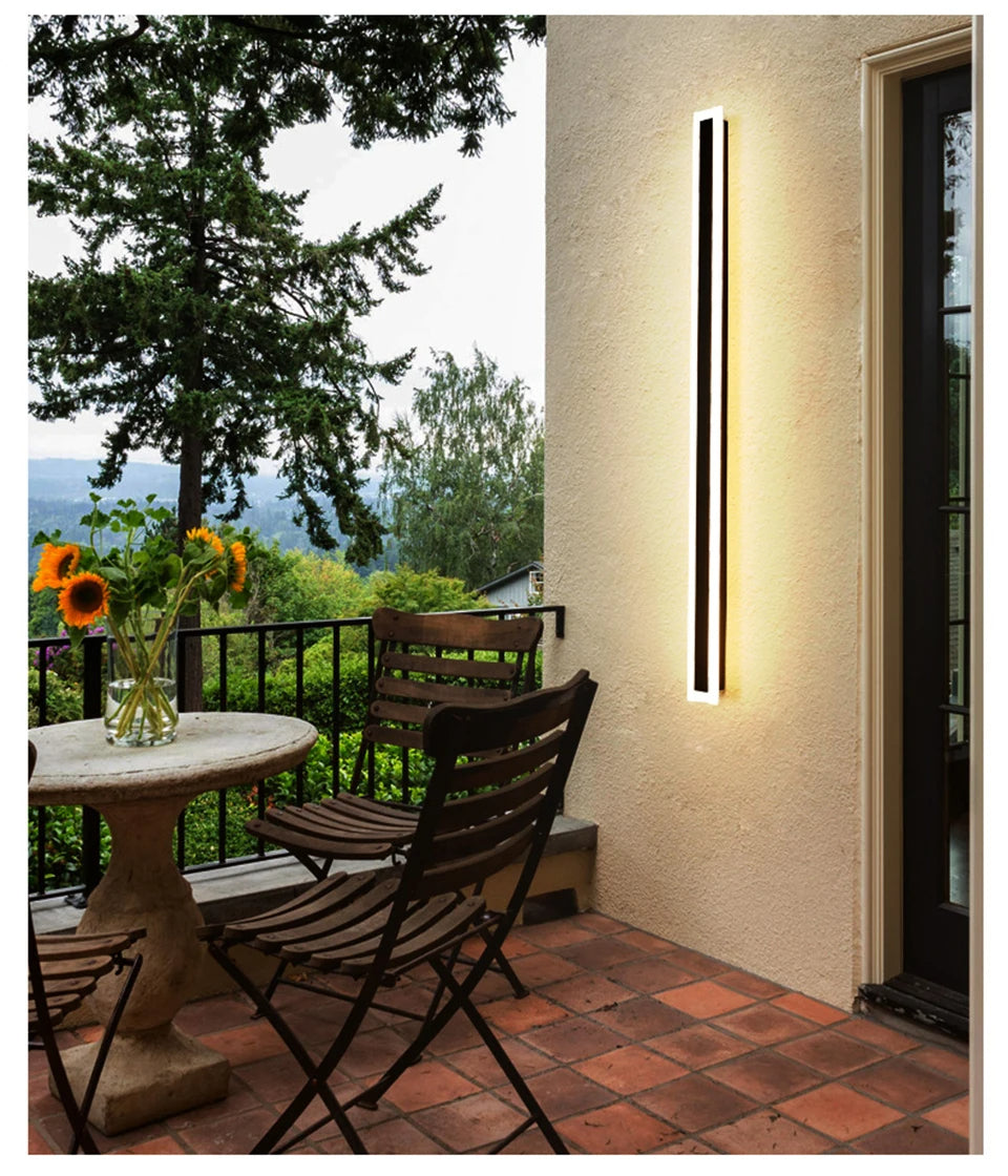 Modern Black Waterproof Led Outdoor Garden Wall Light