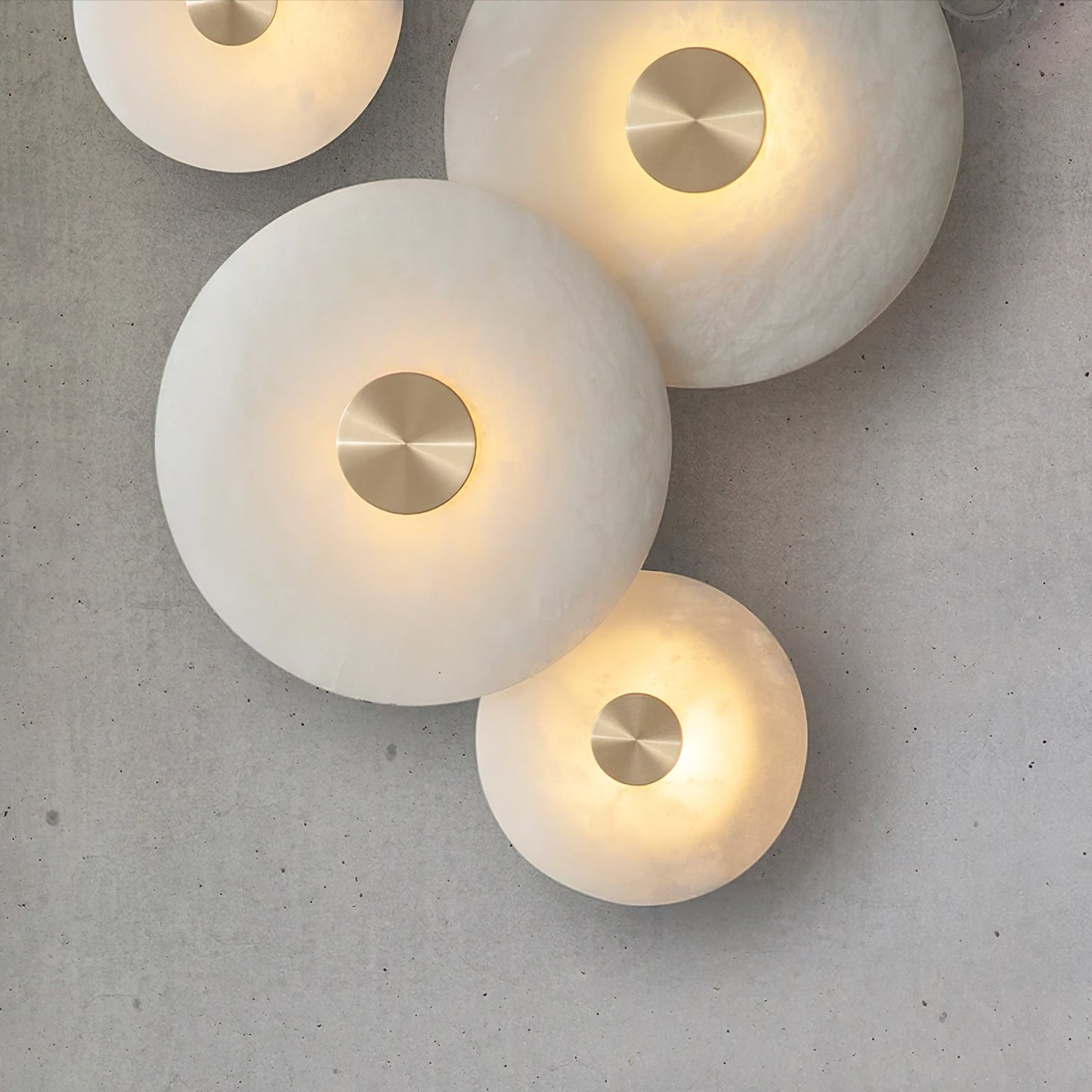 Minimalist Jade Alabaster Metal Wall Light