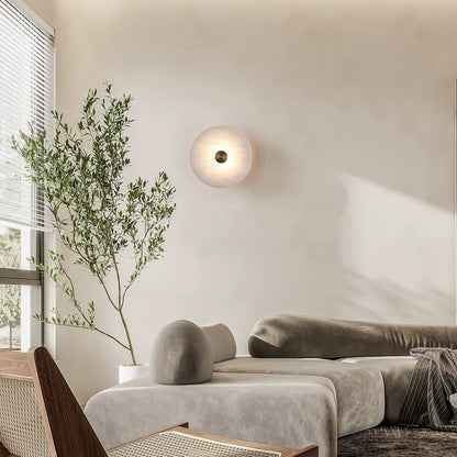 Minimalist Jade Alabaster Metal Wall Light