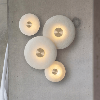Minimalist Jade Alabaster Metal Wall Light