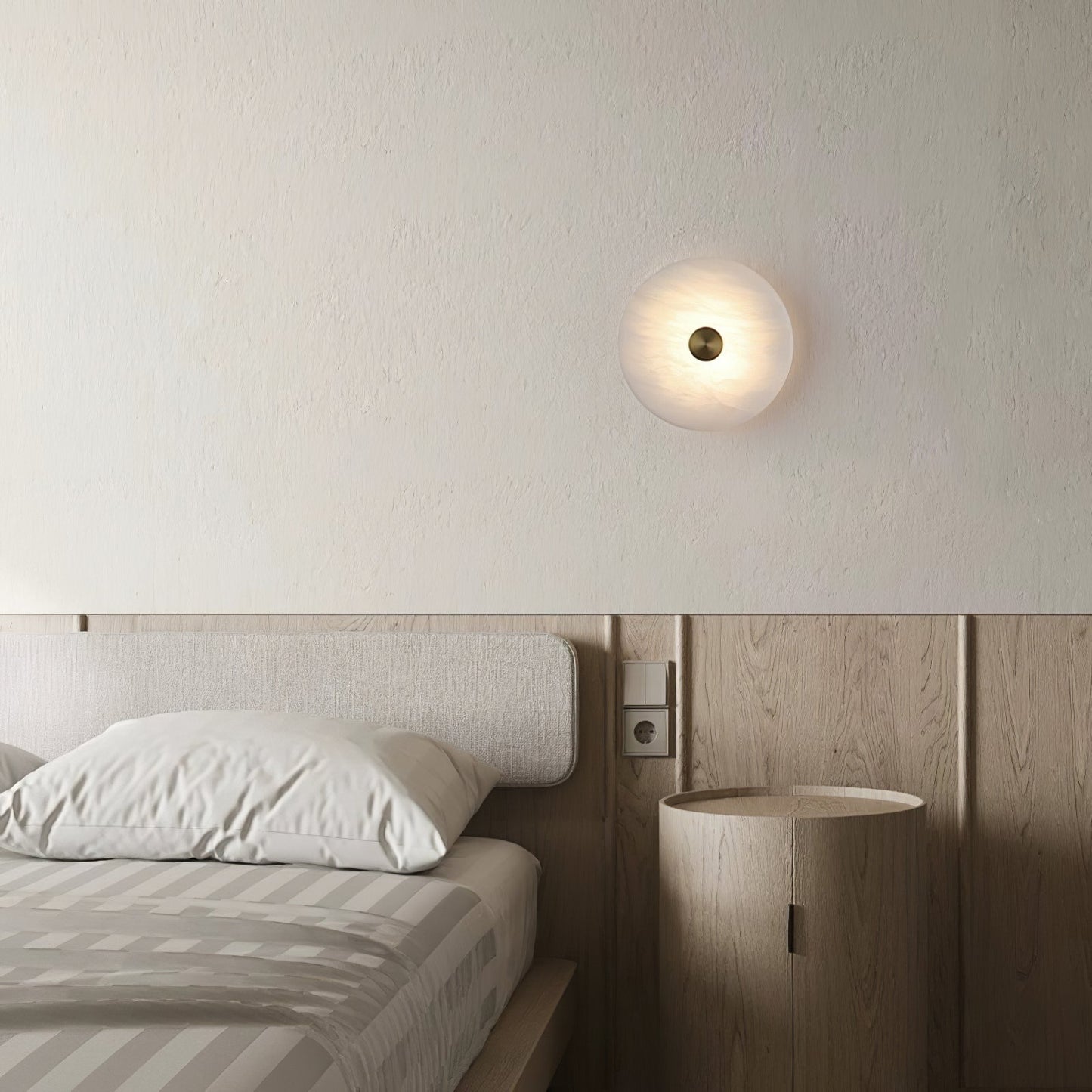 Minimalist Jade Alabaster Metal Wall Light