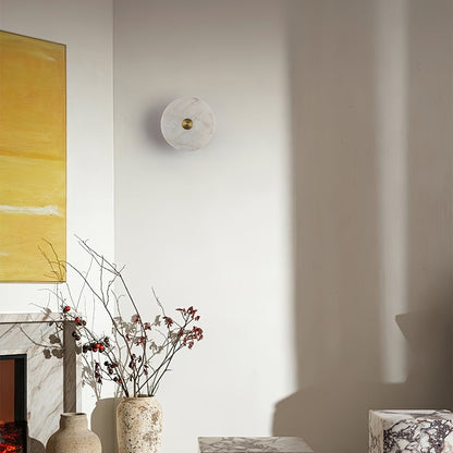 Minimalist Jade Alabaster Metal Wall Light