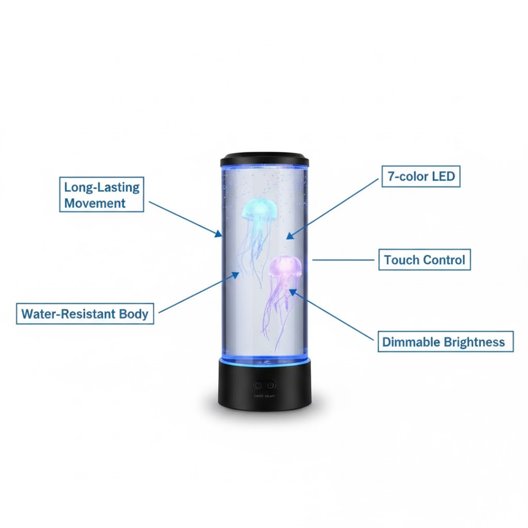 Modern LED Jellyfish Table Lamp for Bedroom - Mood Light - Bedside Night Light