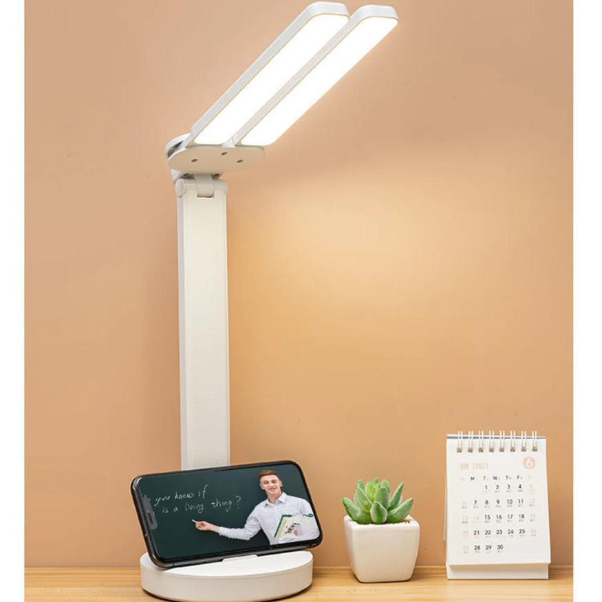 LED Desk Lamp For Office & Study - Foldable Dual-Angle Task Light - Adjustable Arm