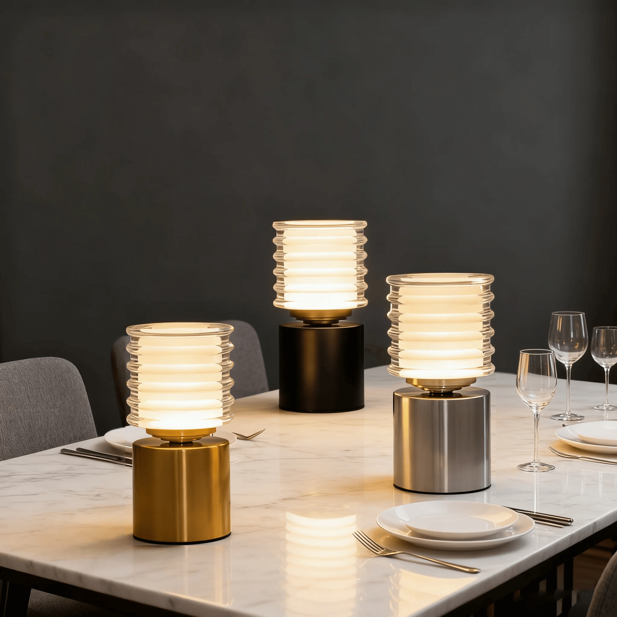 Cordless Metal Dome Table Lamp