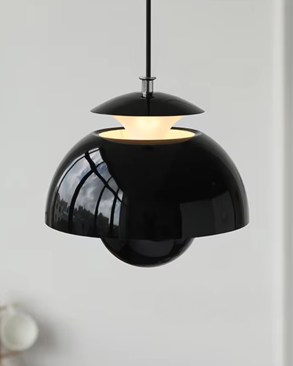 Minimalist White Steel And Aluminum Kitchen Island Pendant Light