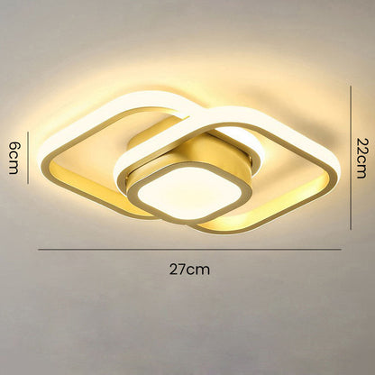 Modern Minimalist Double Ring Halo Contemporary Ceiling Light Fixture