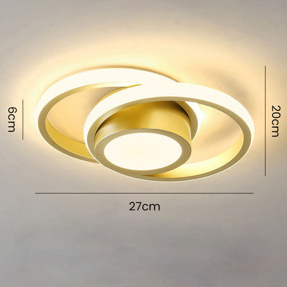 Modern Minimalist Double Ring Halo Contemporary Ceiling Light Fixture