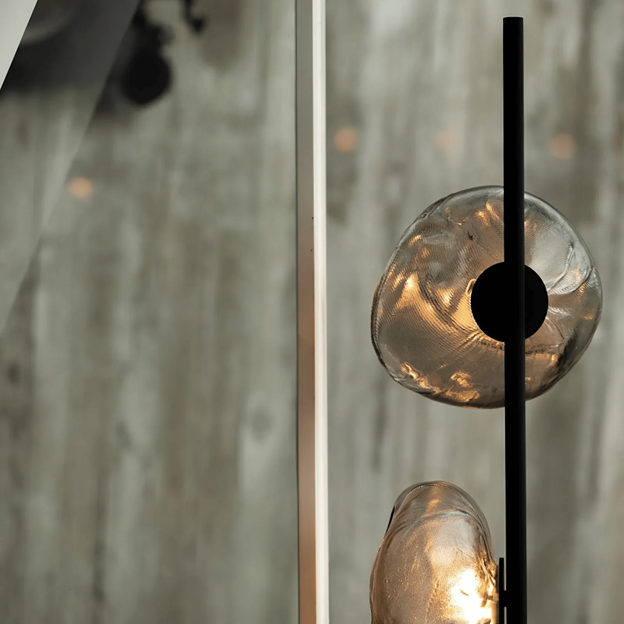 Nordic Glass LED Floor Lamp with Knob Switch