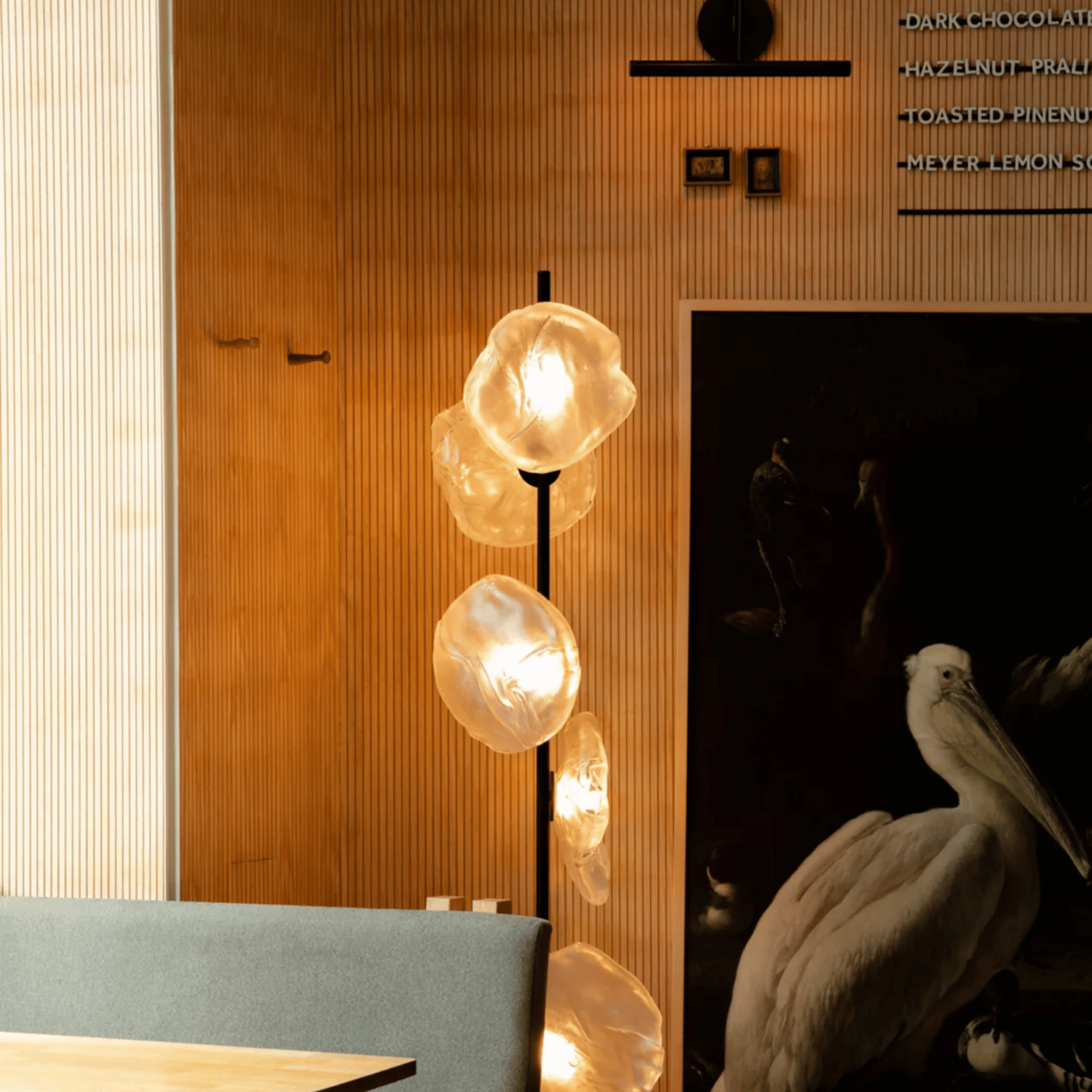 Nordic Glass LED Floor Lamp with Knob Switch