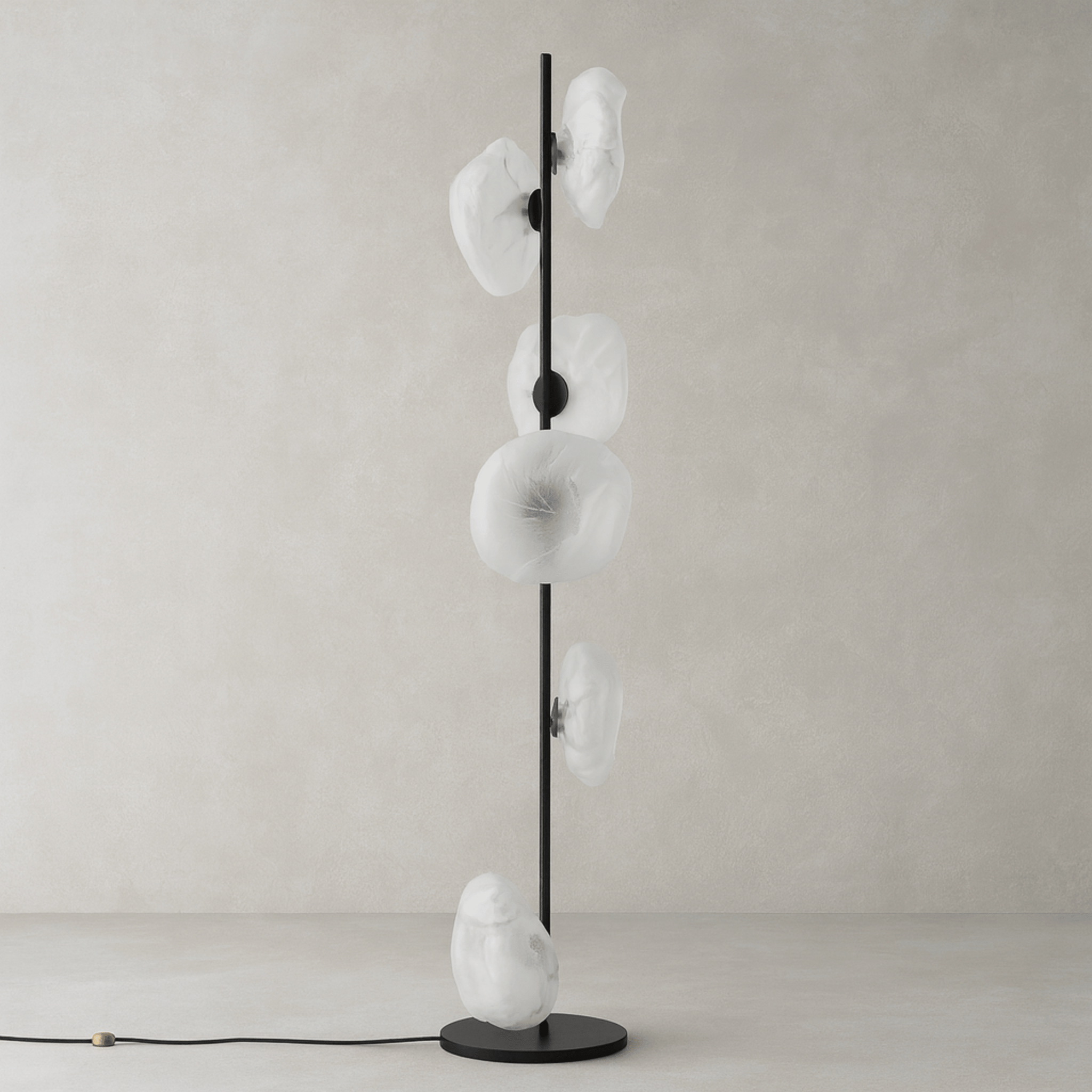 Nordic Glass LED Floor Lamp with Knob Switch