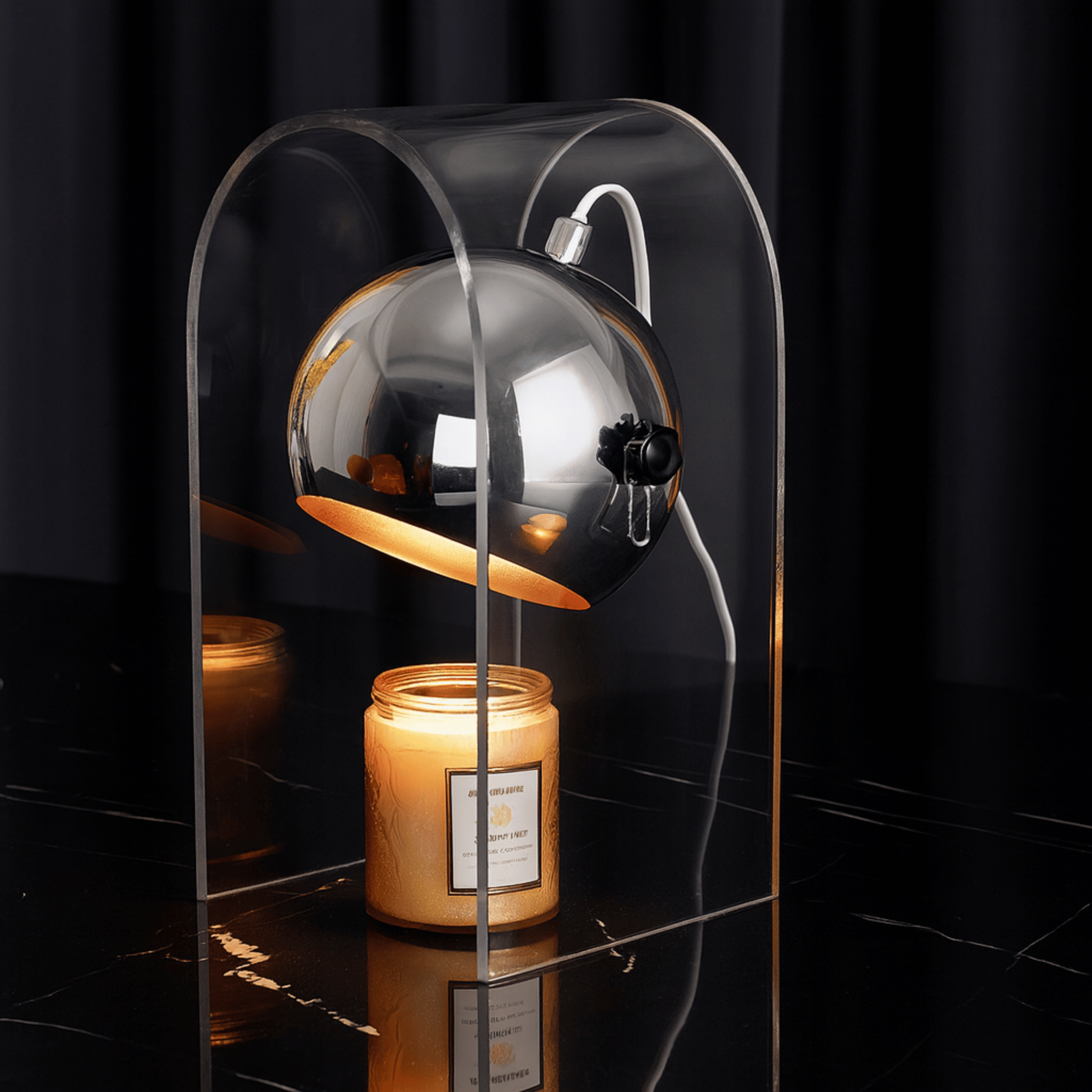 Elodie Wax Melting Lamp – Frosted Glass Ambient Light Candle Warmer Lamp