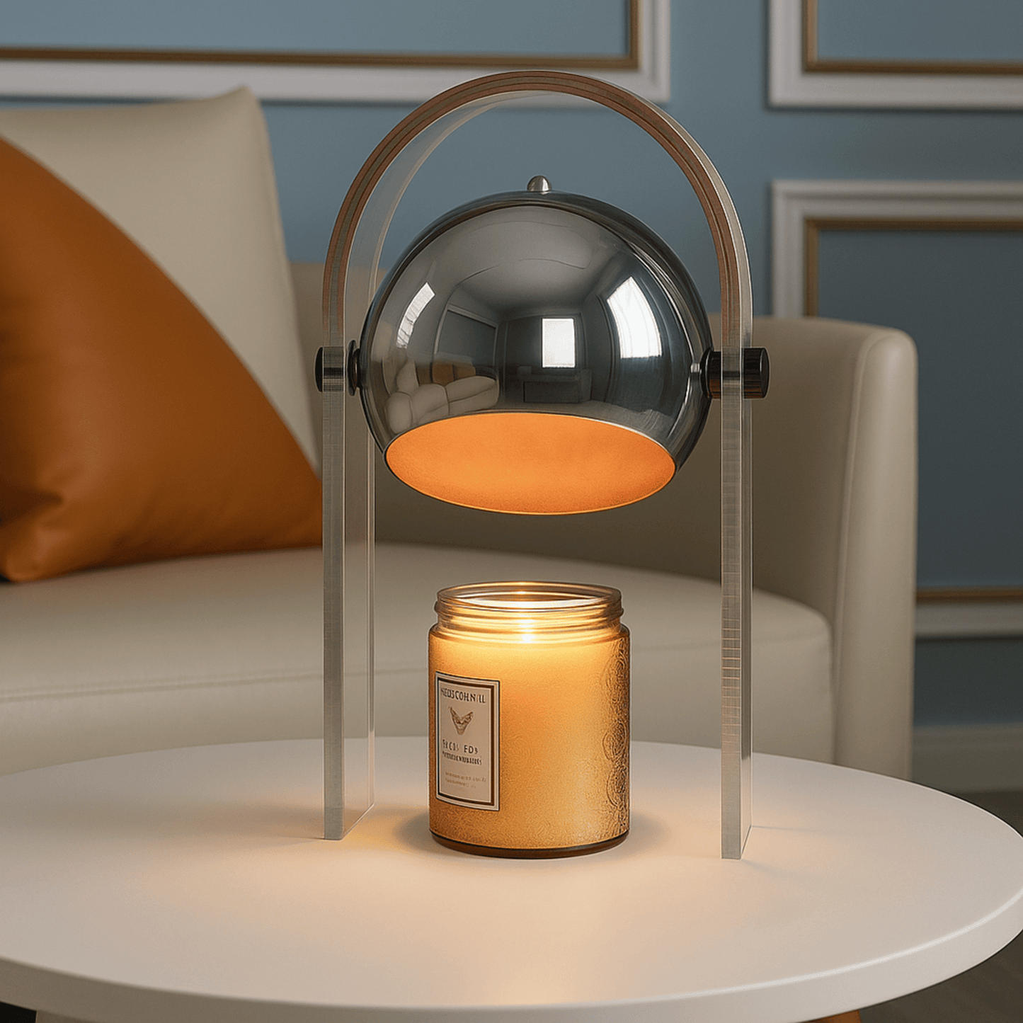 Elodie Wax Melting Lamp – Frosted Glass Ambient Light Candle Warmer Lamp