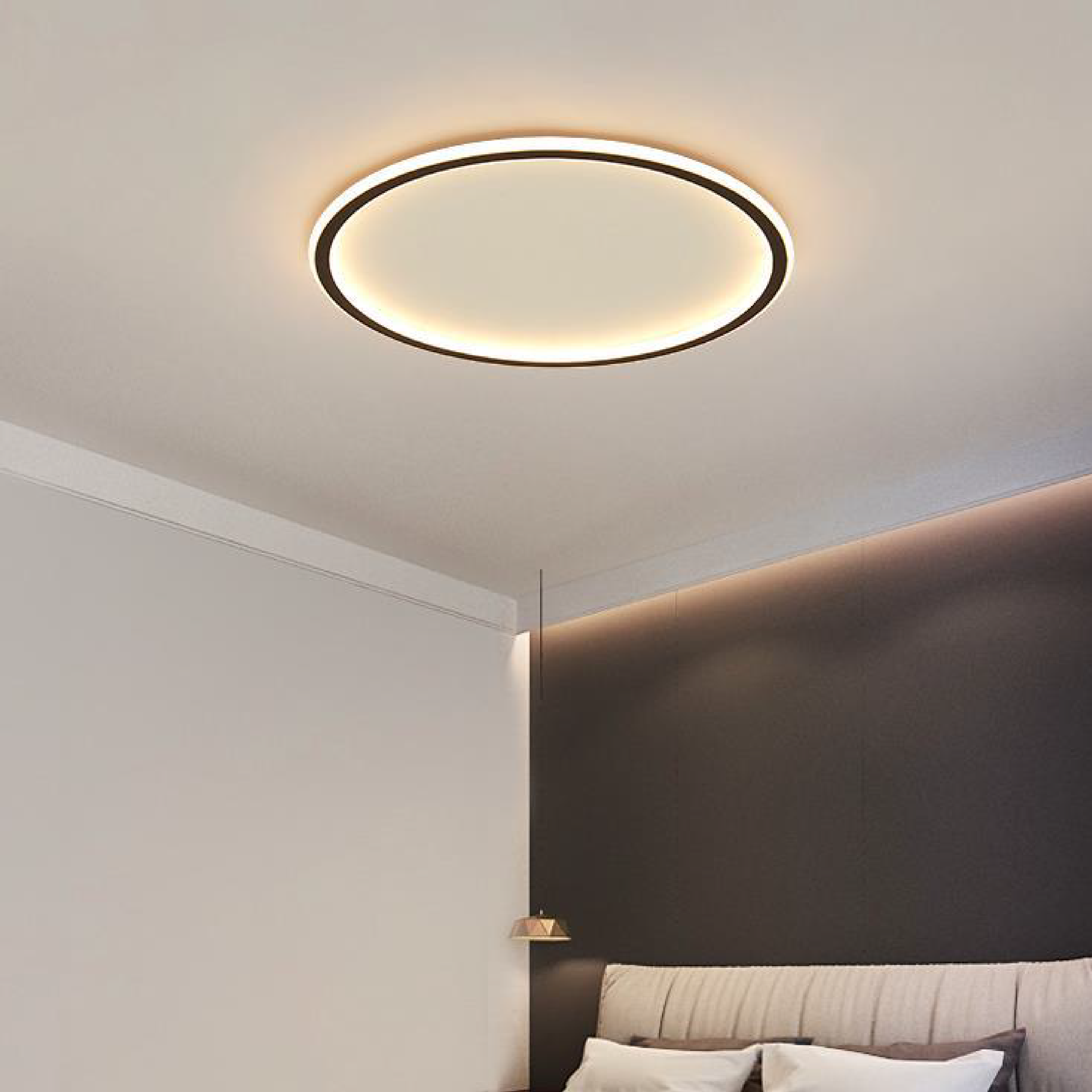 Round Scandi Aluminium Ceiling Light – LED